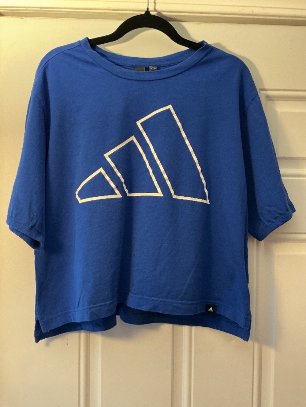 Adidas Cropped T-shirt Tee Shirt short sleeve Size Large